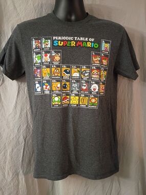 Super Mario Periodic Table Graphic Tee - Dark Gray